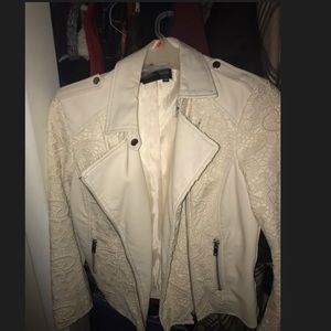 Brand New. Never worn. Embroidered Moto Jacket.